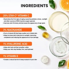 20% Vitamin C Facial Serum with Niacinamide, Hyaluronic Acid & Vitamin E